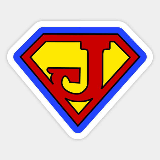 Superhero Symbol Letter J Sticker by NextLevelDesignz